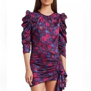 For Love & Lemons Endless Floral Puff Sleeve Bodycon Dress NWT XS